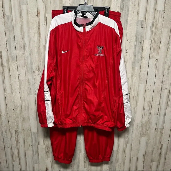 Texas Tech Vintage 90s Men Nike Windsuit Track Suit Windbreaker Pant XXL  Red - Picture 1 of 10